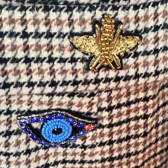 Anthropologie:By Anthropologie Appliqué Blazer in color Neutral Motif - Picture 10 of 16